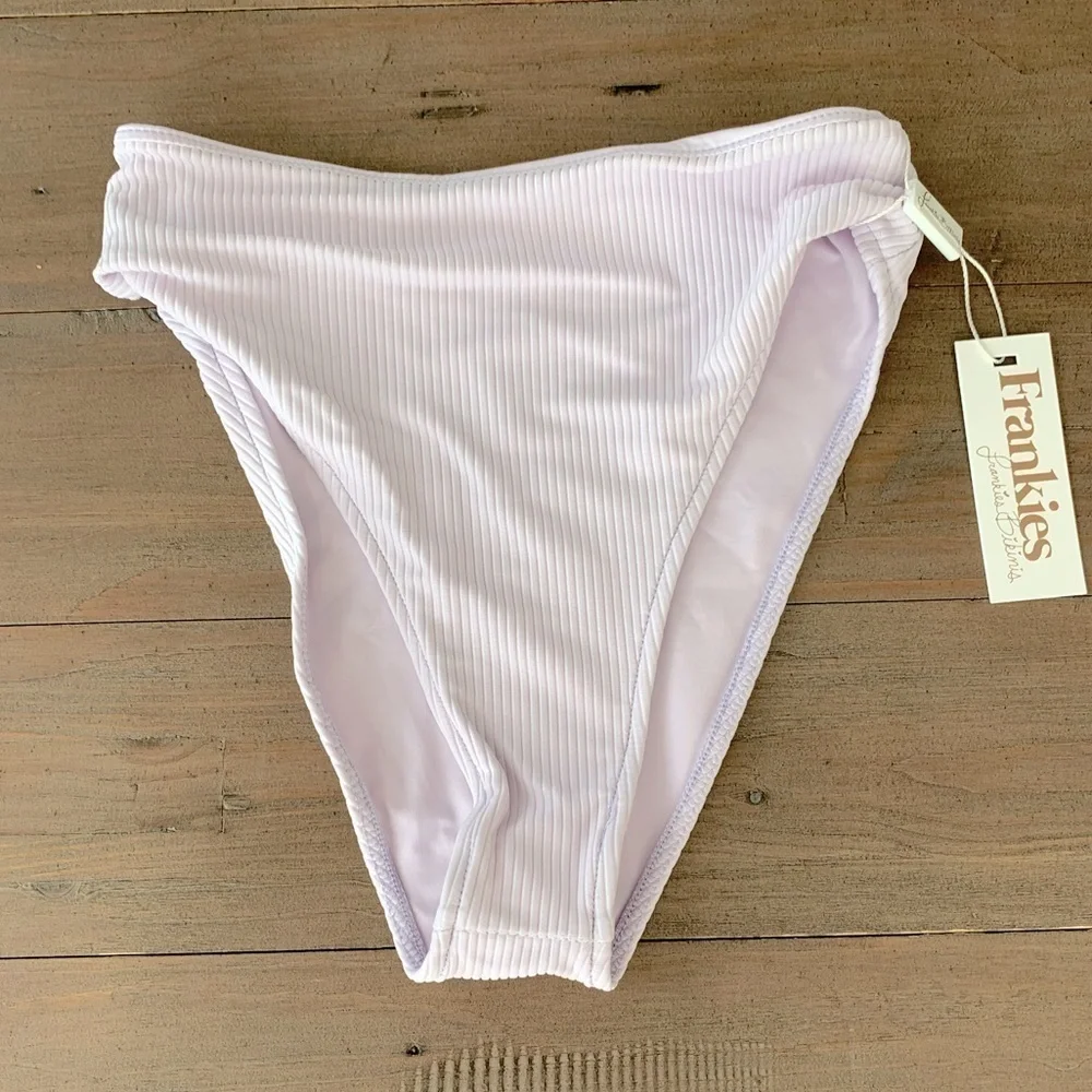 Frankies Bikinis Jenna ribbed bikini bottom lilac NWT
